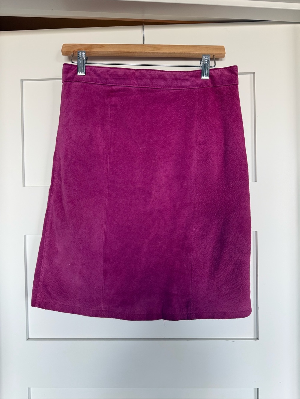 Vintage Fuchsia 100% Suede Pencil Skirt